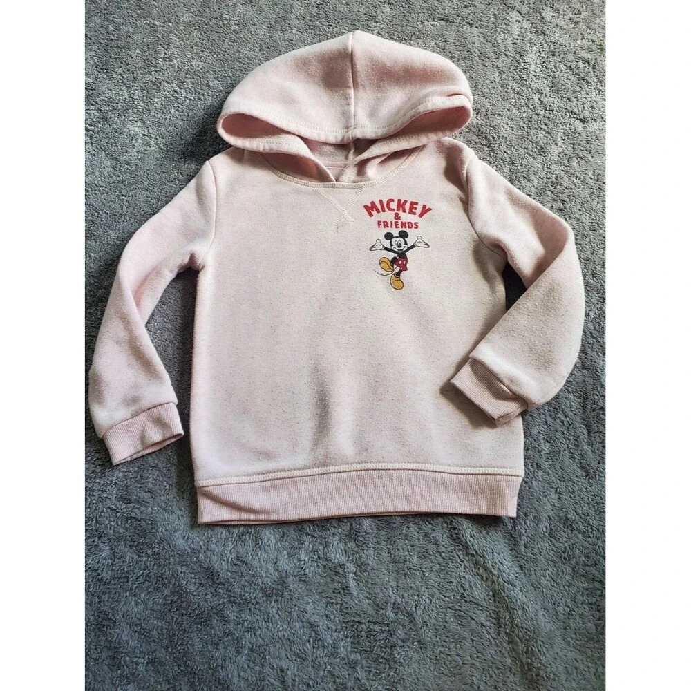 Disney's Mickey Mouse And Friends Pinkish Hooded Kids Sweatshirt Size 4T